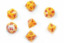 7  Sunburst/red Polyhedral Dice Set - CHX27453